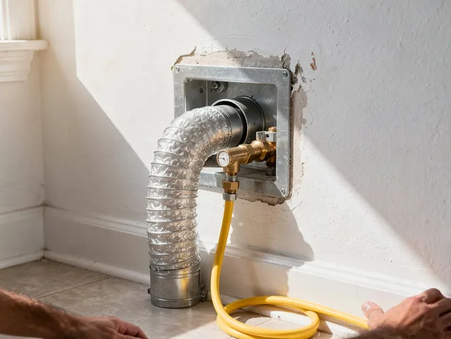 Pine Hills Dryer Vent Cleaning certified technician performing specialized gas dryer vent cleaning in Pine Hills